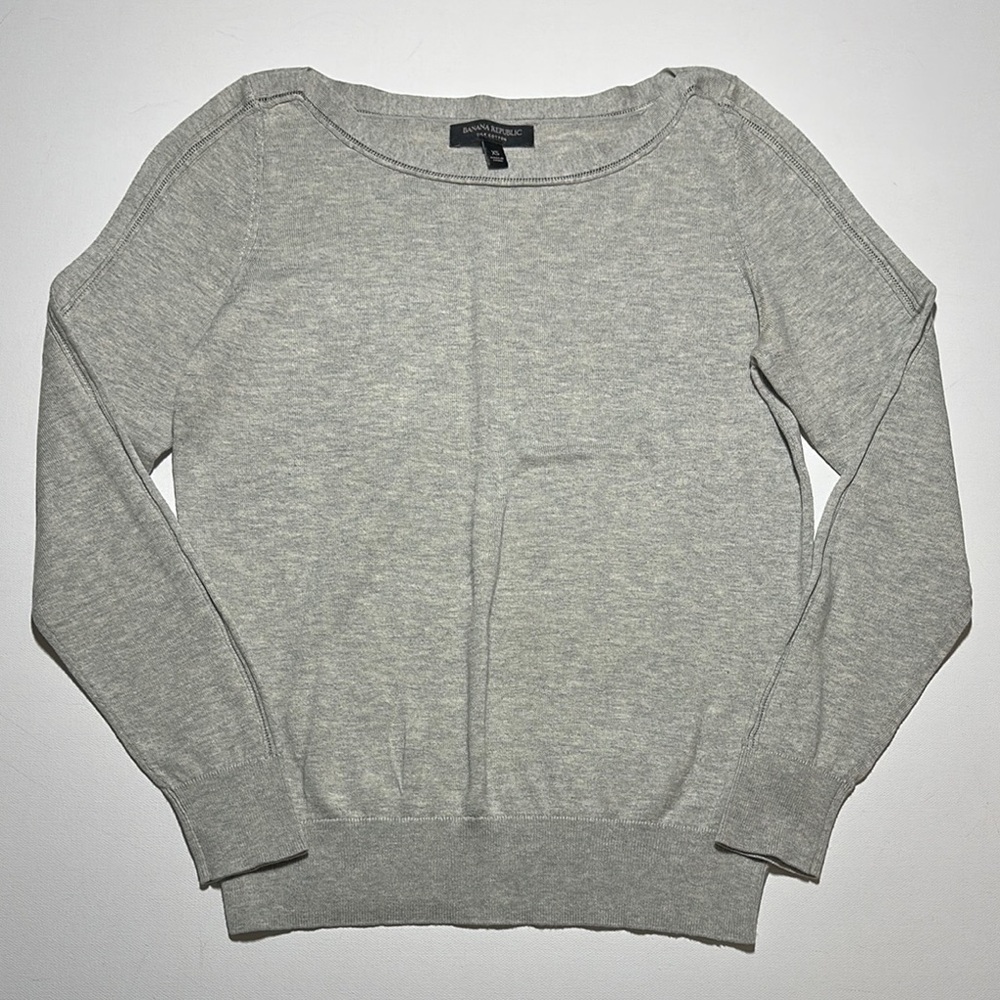 Banana Republic Silk-Cotton Boatneck Lightweight Sweater - Womens XS